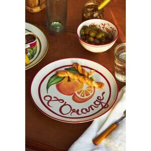 Anthropologie Harlie Brown Studio Belle Journée Dessert Plate “ L'ORANGE”